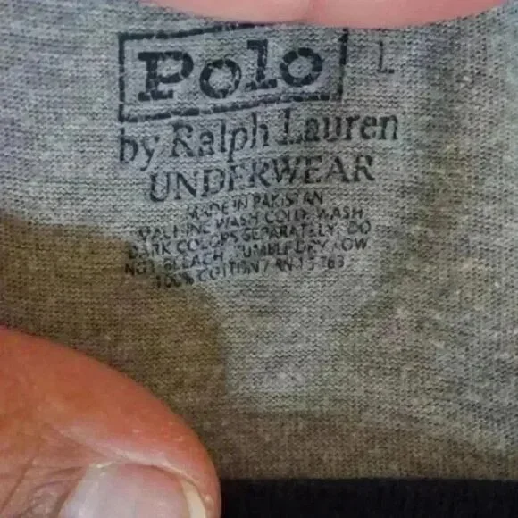 Polo by Ralph Lauren Underwear Grey Short Sleeve Shirt, Size L - Picture 3 of 12